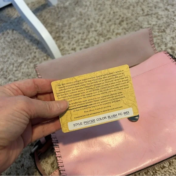 PATRICIA NASH Blush Pink Tooled Leather Crossbody Bag - Picture 13 of 16